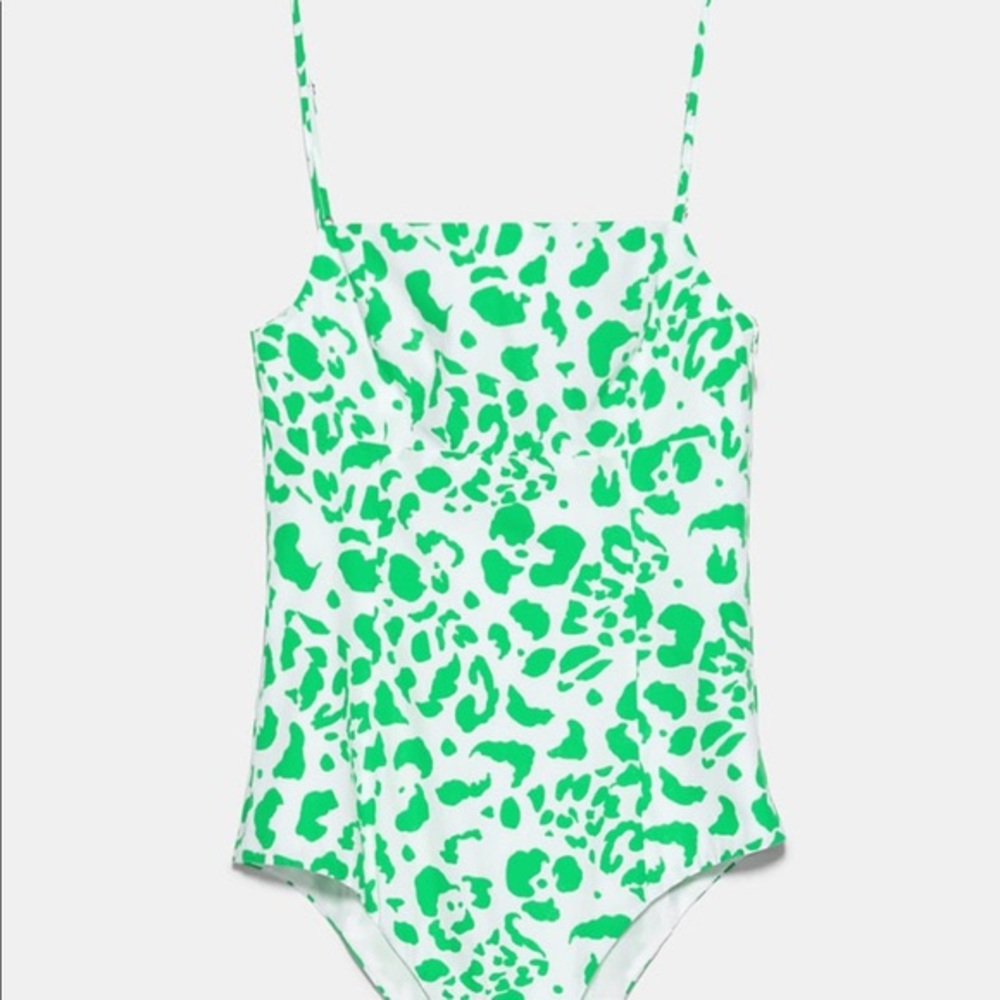 Zara Printed Poplin Bodysuit